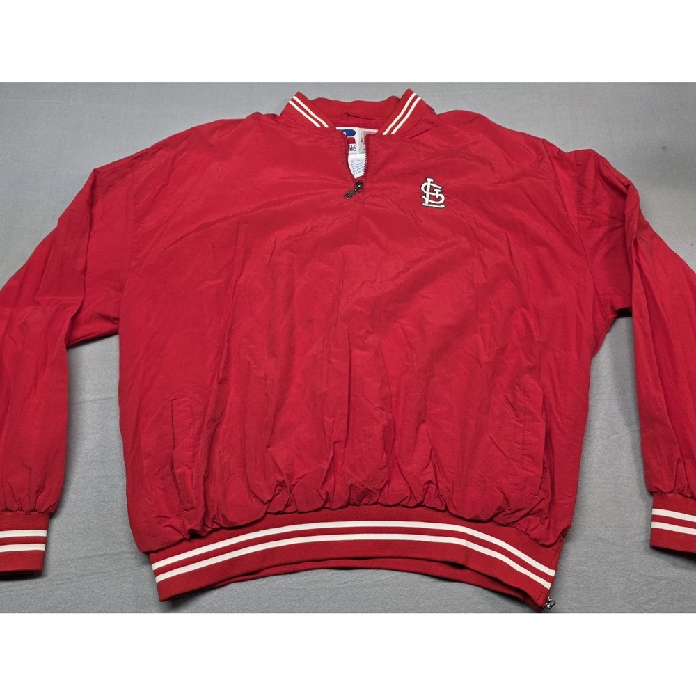 90's Russell Athletic Lightweight Windwear 1/4 Zip St. Louis Cardinals XL‎